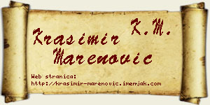 Krasimir Marenović vizit kartica